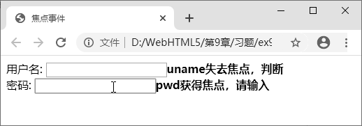 图 9-19 焦点在密码