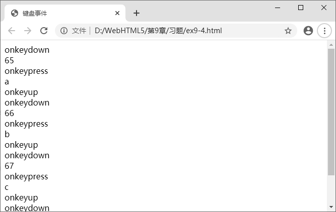 图 9-22 键盘事件